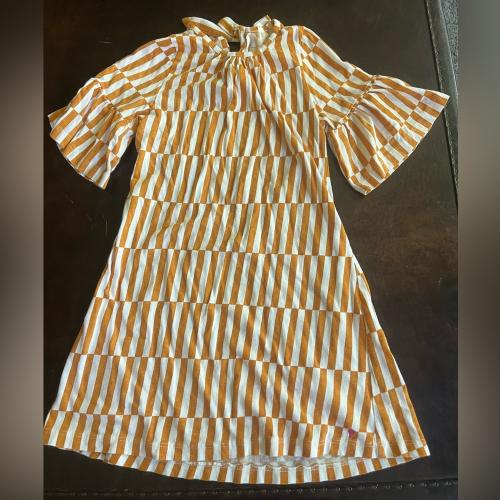 Striped Orange and White Kids Dress